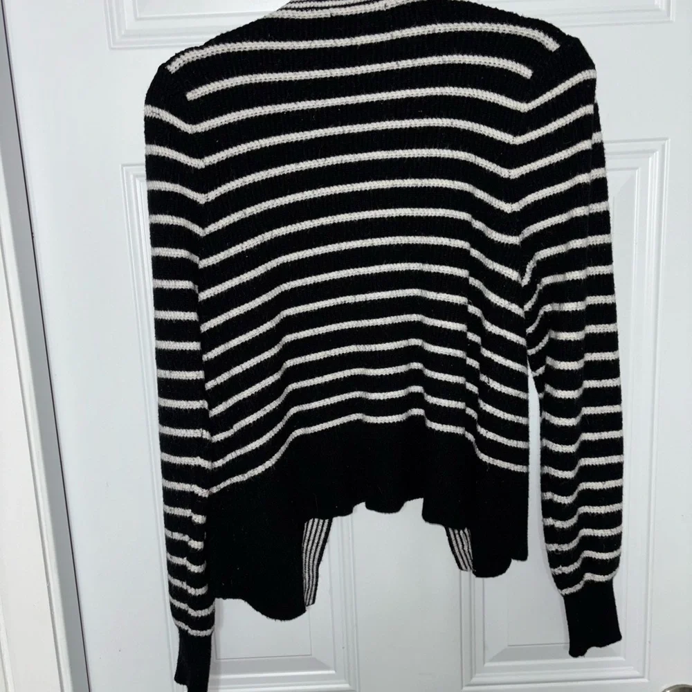 Bagatelle Black and White Striped Cardigan - Picture 4 of 4